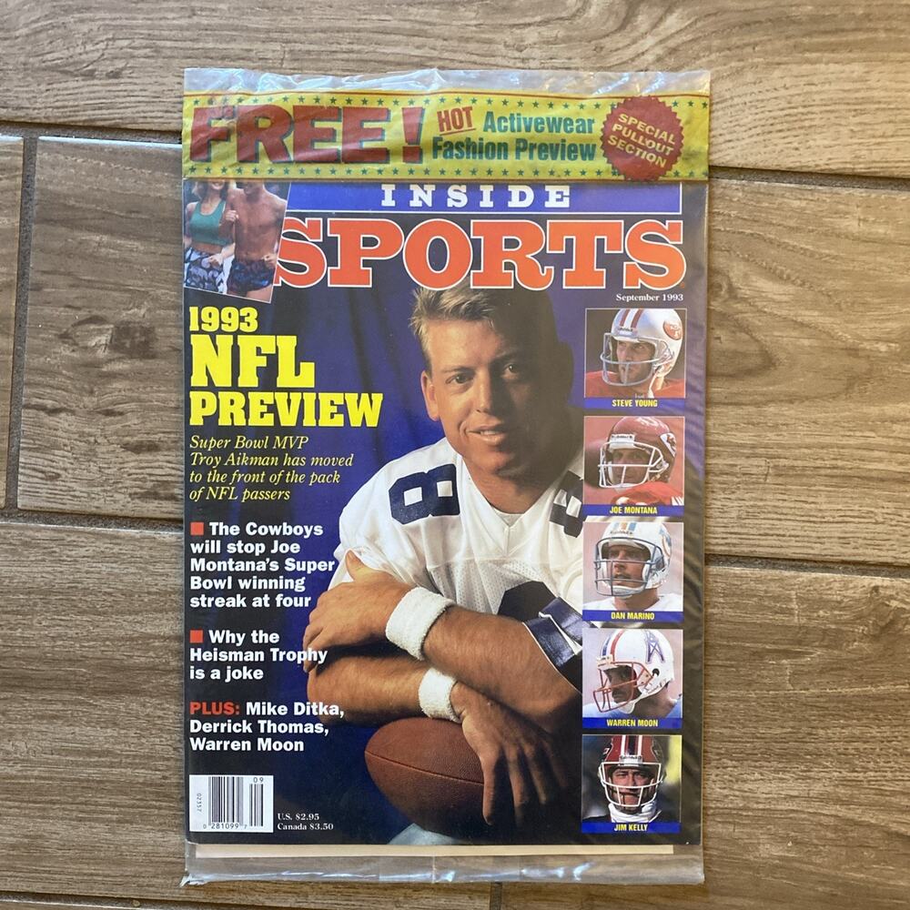New Sealed Troy Aikman Dallas Cowboys Sept 1993 Inside Sports Magazine